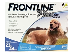 Frontline Plus For Dogs 23-44 lbs, Blue 6 Tubes
