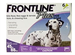 Frontline Plus For Dogs 45-88 lbs - Purple 6 Tubes