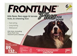 Frontline Plus For Dogs 89-132 lbs, Red 6 Tubes