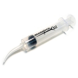 Monoject Curved Tip Syringe 12cc, Single Syringe
