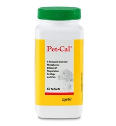 Pet-Cal For Dogs & Cats,  60 Chewable Tablets