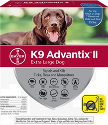 K9 Advantix II For Extra Large Dogs Over 55 lbs, 12 Pack