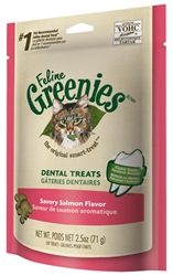 Feline Greenies Dental Treats, Salmon Flavor, 3 oz.