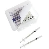 BD Allergy Syringe 1ml, 27G x 1/2" Regular Bevel Needle, 25/Tray