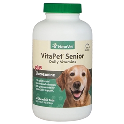 NaturVet VitaPet Senior With Glucosamine, 60 Tablets