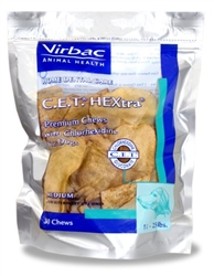 CET HEXtra Premium Chews With Chlorhexidine For Dogs, Medium 30 Ct