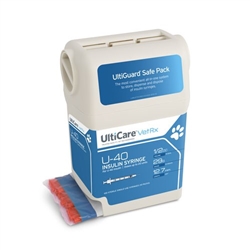 UltiCare VetRx Insulin Syringe U-40 1/2cc 29G X 1/2" UltiGuard 100/Box