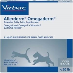 Allerderm OmegaDerm For Cats & Dogs Under 20 lbs, 28 Packets of 4 ml