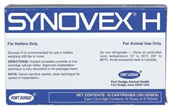 Synovex H Implants 10x10 Cartridges, 100 Doses