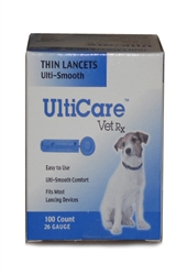 UltiCare Vet Rx Lancets For Dogs, 26G, 100 Count Box