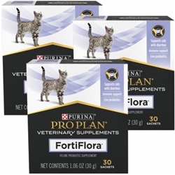 Purina Pro Plan Veterinary Diets FortiFlora Feline Nutritional Supplement, 30 Sachets, 3 Pack