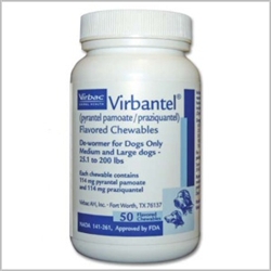 Virbantel Chewable Tablets For Medium/Large Dogs - 50 Tablets