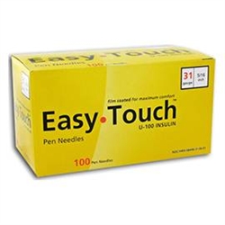 EasyTouch Pen Needles, 31G X 5/16", 100/Box