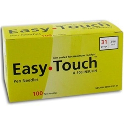 EasyTouch Pen Needles, 31G X 3/16", 100/Box