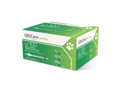 UltiCare VetRx Insulin Syringe U-100 1 cc, 28G X 1/2", 100/Box