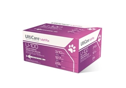UltiCare VetRx Insulin Syringe U-100 3/10 cc, 29G X 1/2", 100/Box