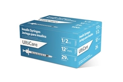 UltiCare Insulin Syringe U-100 1/2 cc, 29G X 1/2", 100/Box