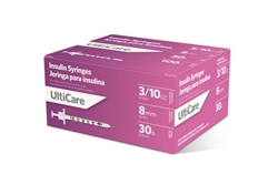 UltiCare Insulin Syringe U-100 3/10 cc, 30G X 5/16", 100/Box
