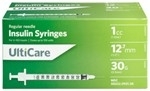 UltiCare Insulin Syringe U-100 1 cc, 30G X 1/2", 100/Box