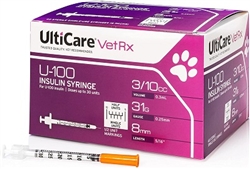 UltiCare Insulin Syringe U-100  3/10 cc, 31G X 5/16", 100/Box