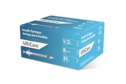 UltiCare Insulin Syringe U-100 1/2 cc, 31G X 5/16", 100/Box