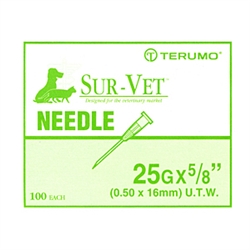 Terumo Needles 25G X 5/8" (Thin Wall), 100/Box