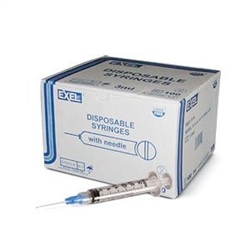 Ideal Syringe 3 cc, 22G X 3/4", Regular Luer, 100/Box