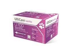 UltiCare VetRx Insulin Syringe U-100 3/10cc - 31G X 5/16" - 60/Box
