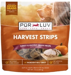 Pur Luv Harvest Strips Turkey & Pumpkin, 16oz