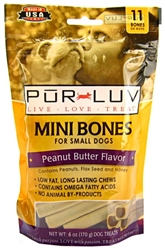 Pur Luv Mini Bones - Peanut Butter, 11 Bones