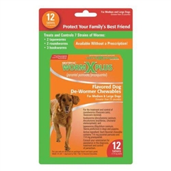 Sentry HC WormX Plus For Medium & Large Dogs Greater Than 25 lbs, 6 Chewable Tablets