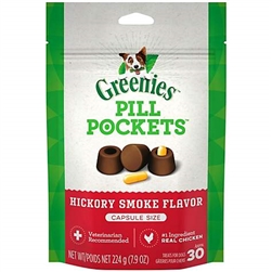 Greenies Pill Pockets for Dog - Hickory Smoke - Capsule Size - 6 x 30 CT