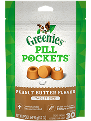 Greenies Pill Pockets For Dogs, Peanut Butter - Tablet Size, 30 CT