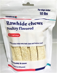 Covetrus Rawhide Chews Poultry Flavored For Dogs Under 10 lbs, 30 Chews