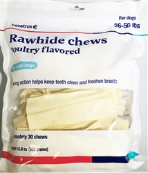 Covetrus Rawhide Chews Poultry Flavored for 26-50 lbs, 30 Chews