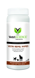 Vetri Repel Wipes Natural Repellent For Dogs & Cats, 60 Wipes