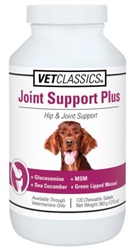 VetClassics Joint Support Plus For Dogs, 120 Chewable Tablets