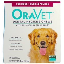 Oravet Dental Hygiene Chews Large Dogs Over 50 lbs, 14 Chews