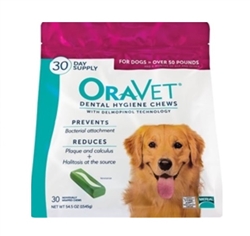 Oravet Dental Hygiene Chews Large Dogs Over 50 lbs, 30 Chews