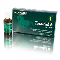 Dermoscent Essential 6 Spot-On Skin Care Horse, 4 Bottles of 30 ml