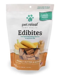 Pet Releaf Edibites with 90mg ACTIVE CBD Large Breed, Peanut Butter & Banana, 7.5 oz