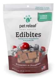 Pet Releaf Edibites 90mg ACTIVE CBD Large Breed, Blueberry Cranberry, 7.5 oz