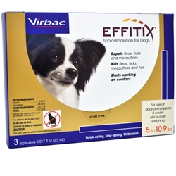 EFFITIX Topical Solution For Dogs 5-10.9 lbs, 3 Month Supply TAN