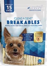 Clenz-a-dent Breakables Dental Rawhide Chews For Petite Dogs, 15 Chews