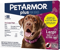 PetArmor Plus For Large Dogs 45-88 lbs, 3 Tubes